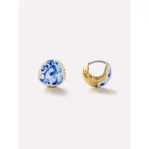 Statement Earrings - Mini Abby Marble Blue