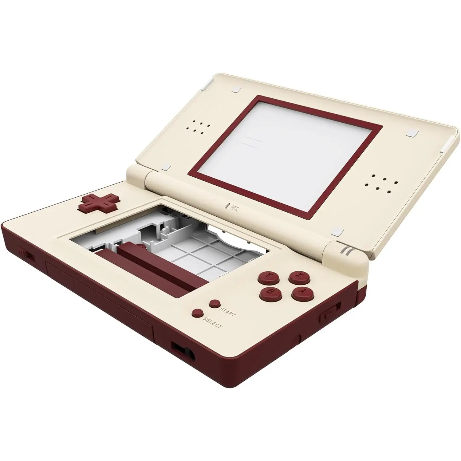 eXtremeRate Durable Classic FC Style Full Replacement Housing Shell for Nintendo DS Lite, Custom Handheld Console Case Cover with Buttons, Screen Lens - Console Not Included, Stylus Pen, Battery Cover