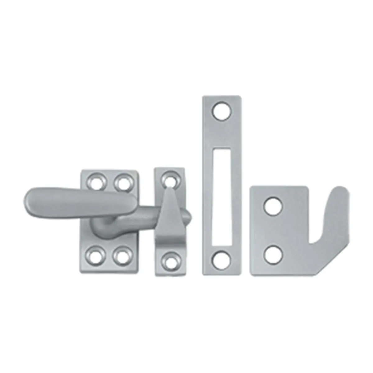 Deltana Small Solid Brass Casement Fastener - 1-1/4" Projection Satin Chrome Window Lock Hardware, Weatherproof Functional Replacement Part for Sailing, Kitchen, Bath Security & Aesthetics, Parts