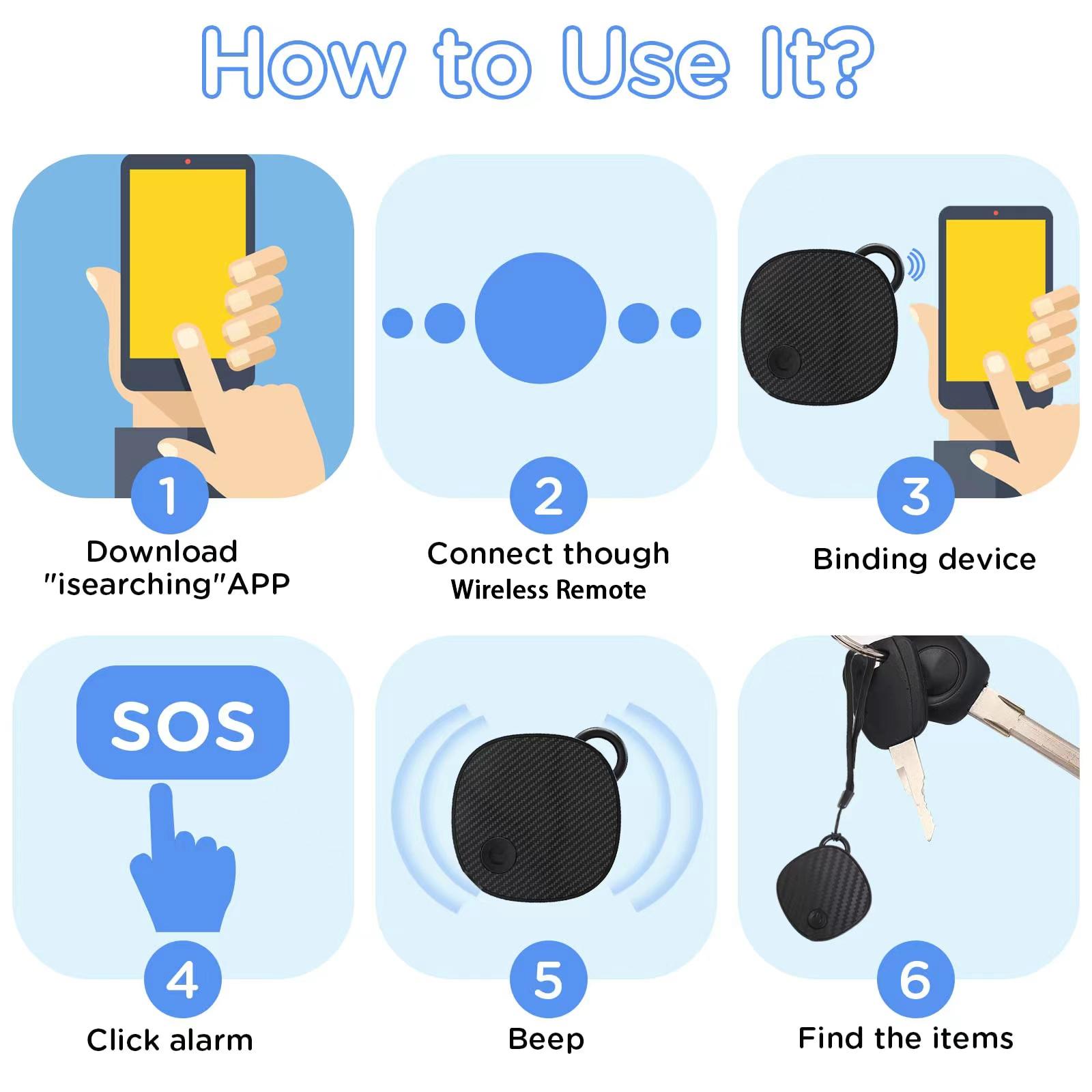 UEGOGO Bluetooth Tracker | Smart Anti-Lost Device for Keys, Bags, Pets & Luggage | Works with iPhone (2Set)