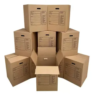 UBMOVE 10 Premium Large Corrugated Moving Boxes with Handles 18"x18"x24" for Dorm Rooms Studios and Oversize Items - Office Supplies