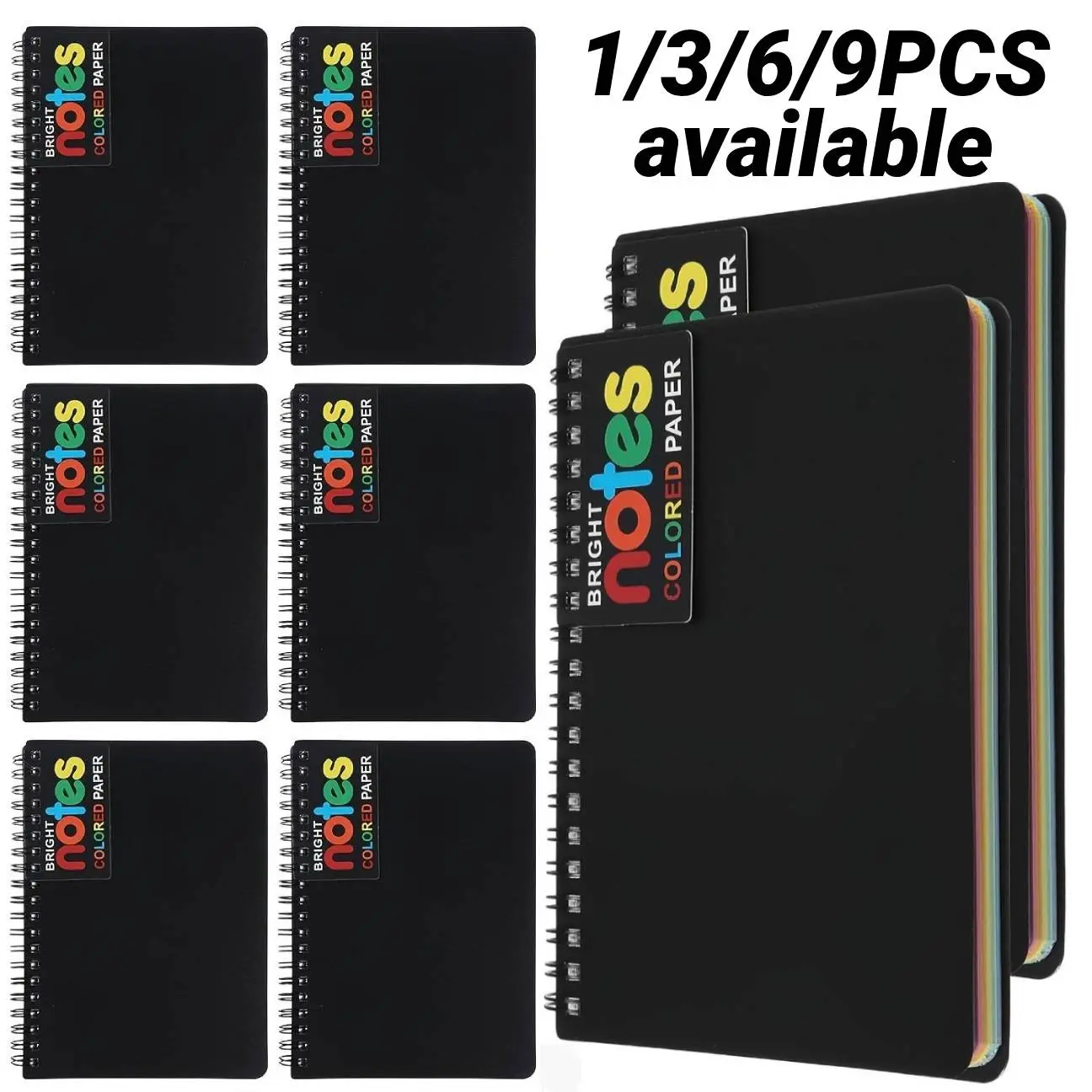 1/3/6/9-Pack Simple Rainbow Spiral Notebooks Set, Aesthetic Notebook, Stationery Supplies, 100 Lined Pages, Colored Paper, 360-Degree Foldable, Portable Diary, Lined Journal, Perfect for Notes & Sketches For Spring gift