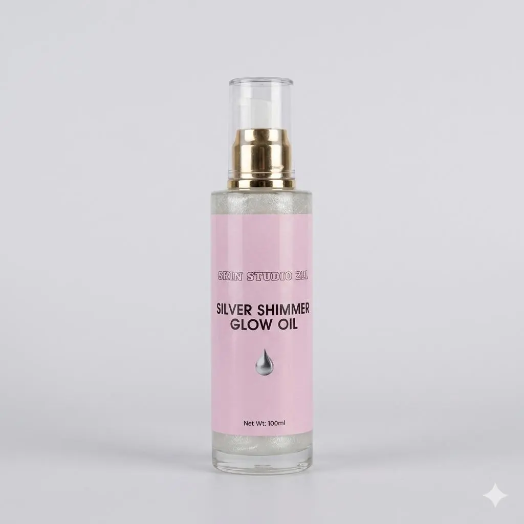Skin Studio 211 Silver Shimmer Glow Oil - Illuminating Body & Face Oil (100ml)⁠