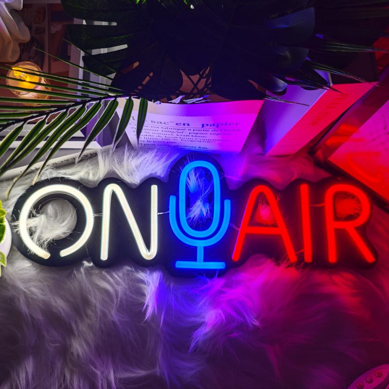 Adjustable on Air Neon Sign LED Wall Decor, Live Streaming Light-Up Logo for Home Studio Game Room Bar Club Garage Party Art Decoration