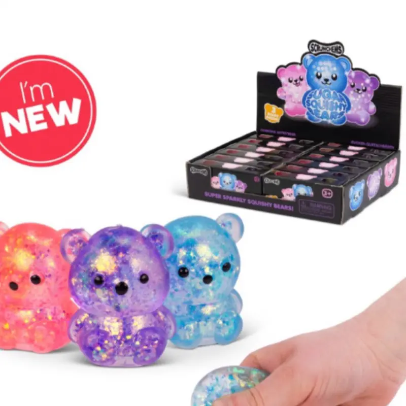 Scrunchems Sugar Diddy Gummy Bears Cute Slow-Rise Maltose Squishy Fidget Toy 3-Pack Box, Classic & Durable Stress Relief Toys, Anxiety Relief Products, Emotional Management Tool, Imaginative Play Sensory Item for Kids (Non-Candy)