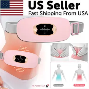 US Seller Electric Heating Menstrual Vibration Pad Belt for Period Pain Relief Cramps with Fast Shipping from USA