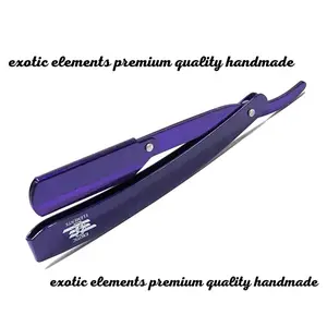 Professional and Personal Use Straight Edge Razor Lightweight Multipurpose Shaver Purple Stainless Steel