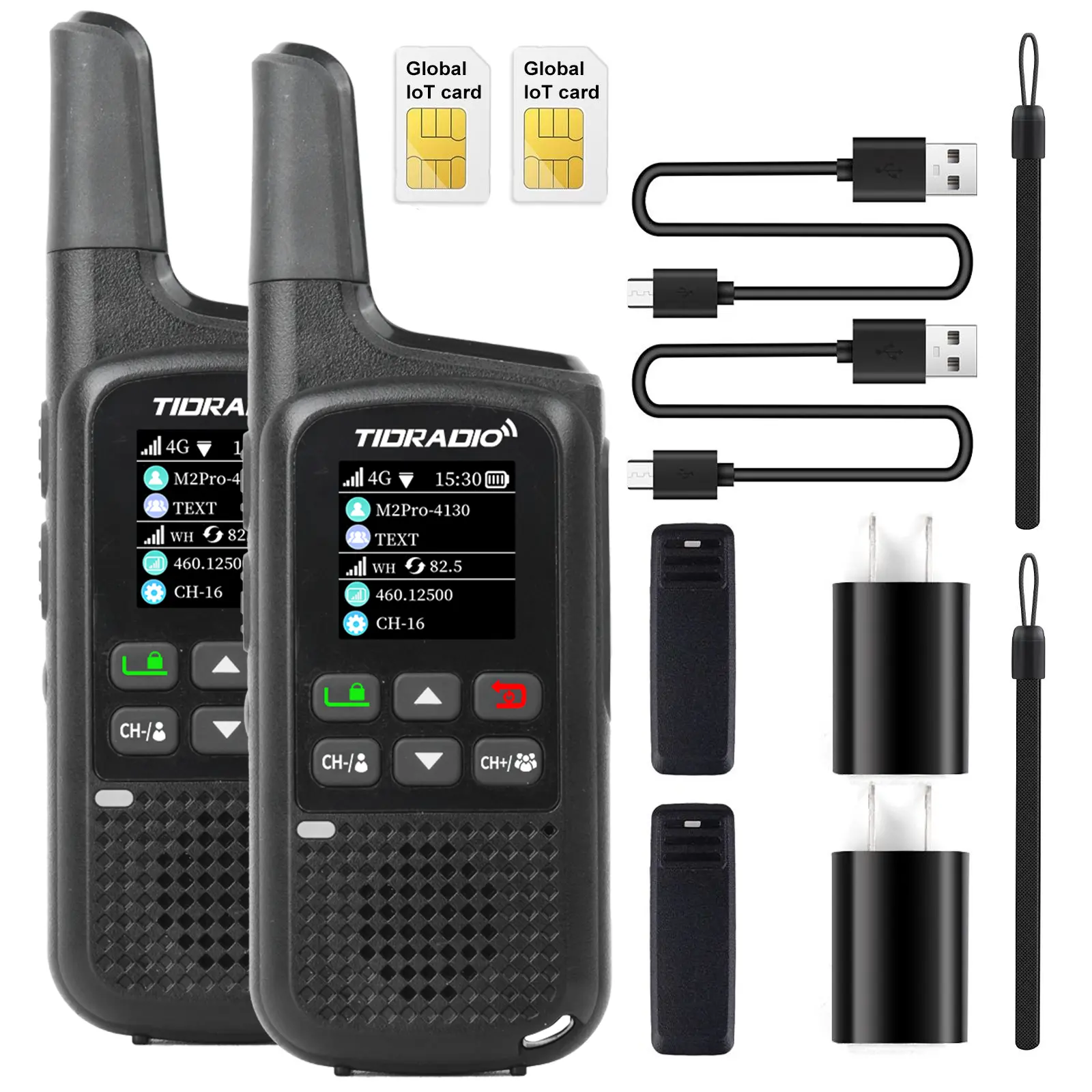 TIDRADIO TD-M2 PRO Hybrid Walkie Talkie: 4G PoC & FRS Dual-Mode Handheld Radio, Global Range Communication with SIM Card, Dual PTT & Standby, Bluetooth Programming Via Odmaster App for Emergency & Business