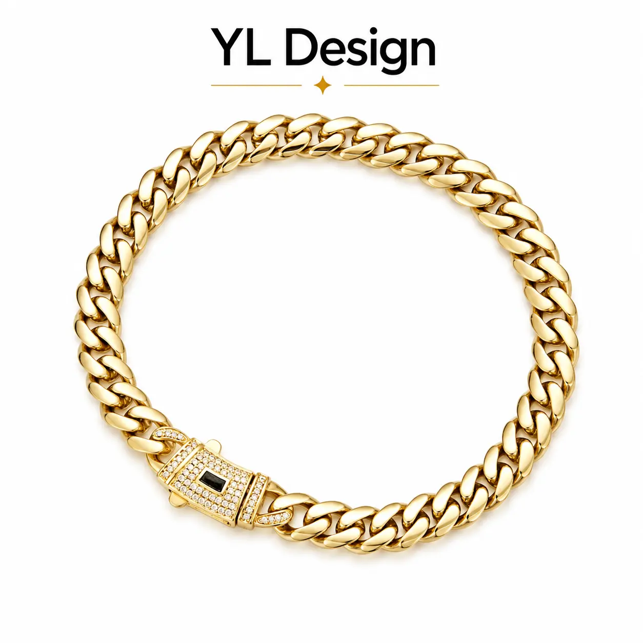 14K Gold Plated Cuban Link Bracelet, 6/8/10/12/14mm Wide, 7.5/8.5 Inch Iced Clasp Hip Hop Jewelry for Men & Women