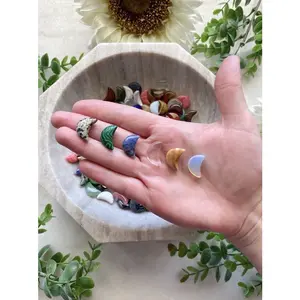 C30- 5pc Random Mini Crystal Crecent Carved Moons