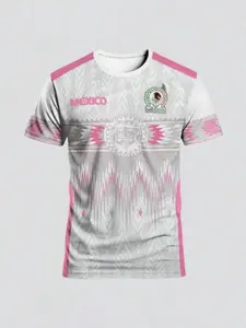 New Mexican style men's football jersey and crew neck comfortable breathable fabric sports top Athletic Tops Stylish Jersey suitable for games, football training and casual everyday wear, printed logo