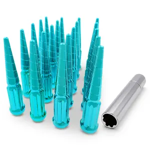 EZAccessory 12x1.5 Thread Spiral Spike Lug Nut Set with Twisted Tip Design Bulge Acorn