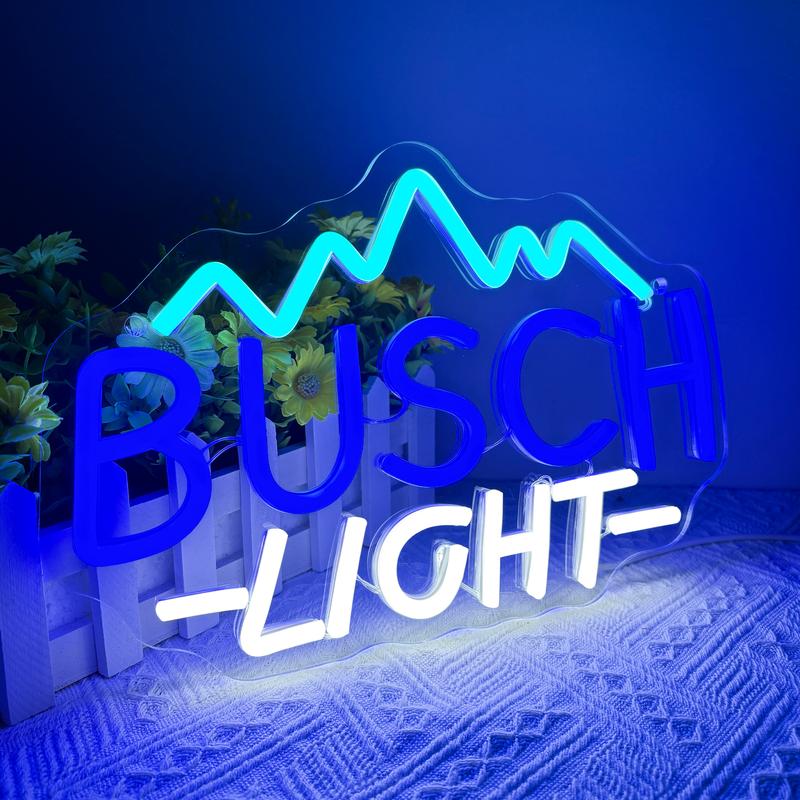 Busch Light Neon Signs for Wall Decor Neon Lights for Bedroom Led Signs Suitable for Man Cave Bar Pub Restaurant Christmas Birthday Party Gift Led Art Wall Decorative Crs Light Bar Sign, 5V Usb Power