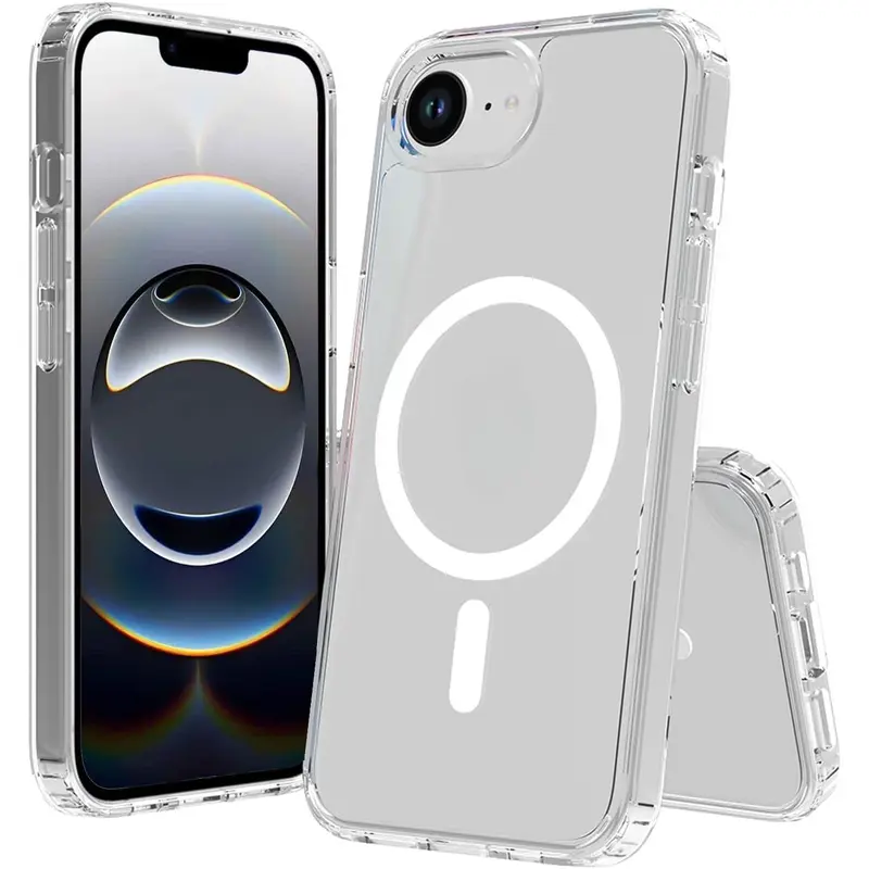 Transparent Acrylic Magnetic Phone Case for iPhone 17/16/15/14 Plus/13/12/11/X/XS/XSMAX, Magnetic for iPhone 16E (SE4) Case,Military Grade Drop Tested,Shockproof Anti-Scratch Clear Thin Slim Phone Cases Clear Magnetic for iphone 17 Pro max Perfect Gift