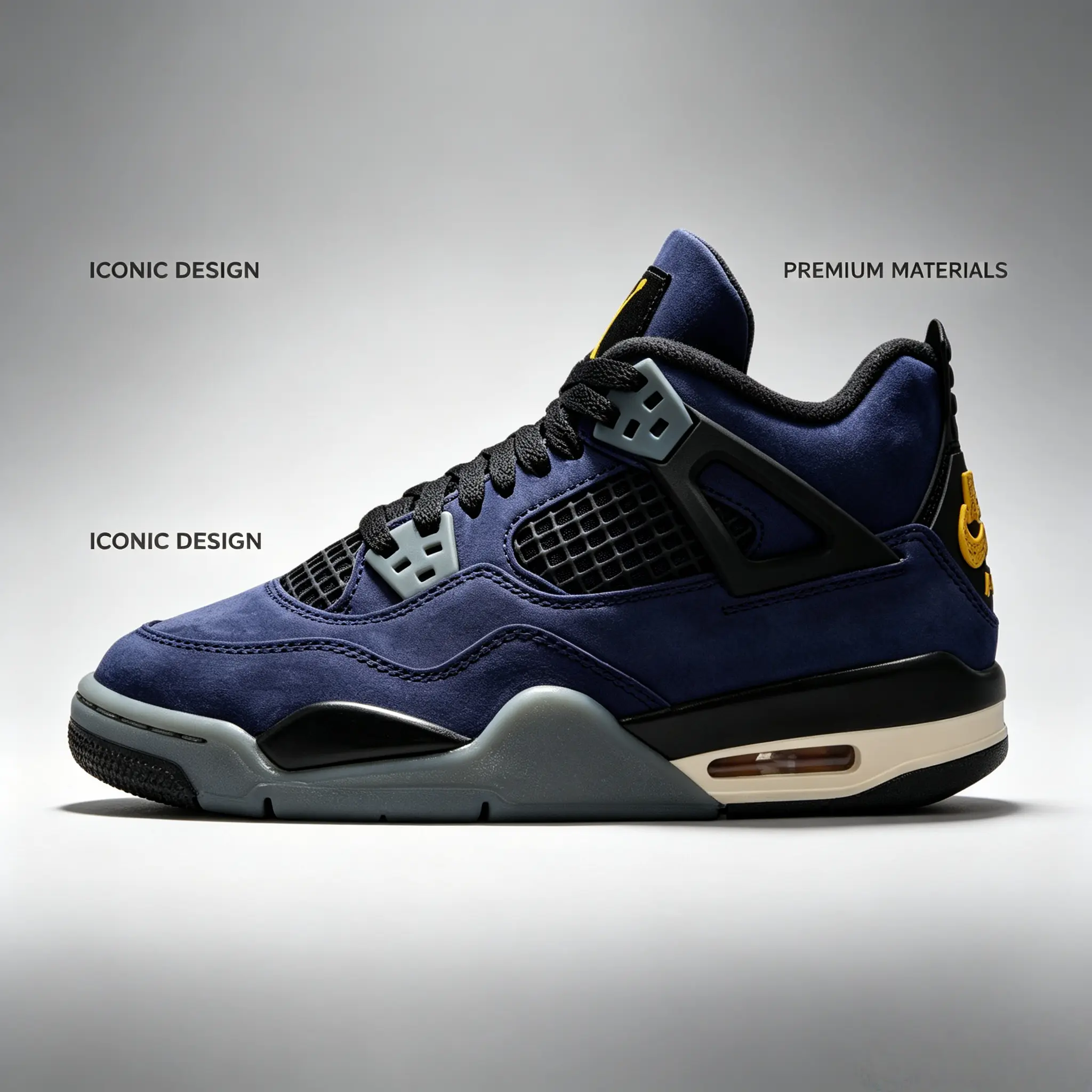 NIKE Men's Air Jordan 4 Retro GS 'Lakers' Closed Casual Trainer