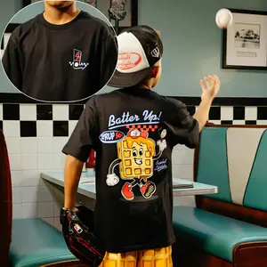 Batter Up Baseball Lifestyle T-Shirt, Retro Cartoon Waffle Baseball Graphic Tee, Funny Baseball Lover Shirt, Vintage Sports Fan Tee, Baseball Season, Game Day Baseball Outfit Gift, Trending Shirt, Y2K Clothing, Youth Clothing