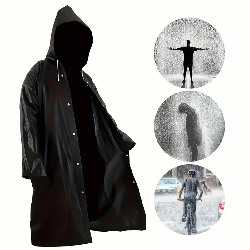 1/2 Pcs Adult High Quality Long Raincoat with Hat Suitable for Outdoor Activities Hiking Fishing and Rock Climbing Cycling | Minimalistic Style | Functional Drawstrings Highquality Rain Gear with Adjustable Hood Unisex Adult Windproof Rain Jacket