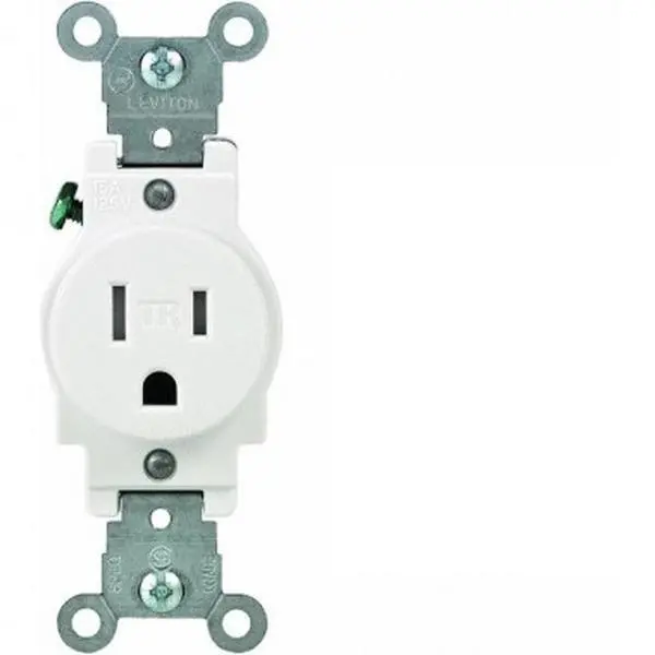 Leviton Mfg R52-T5015-0WS Tamper-Resistant Safety Wall Outlet Sockets, White Electrical Wall Outlet for Home Improvement
