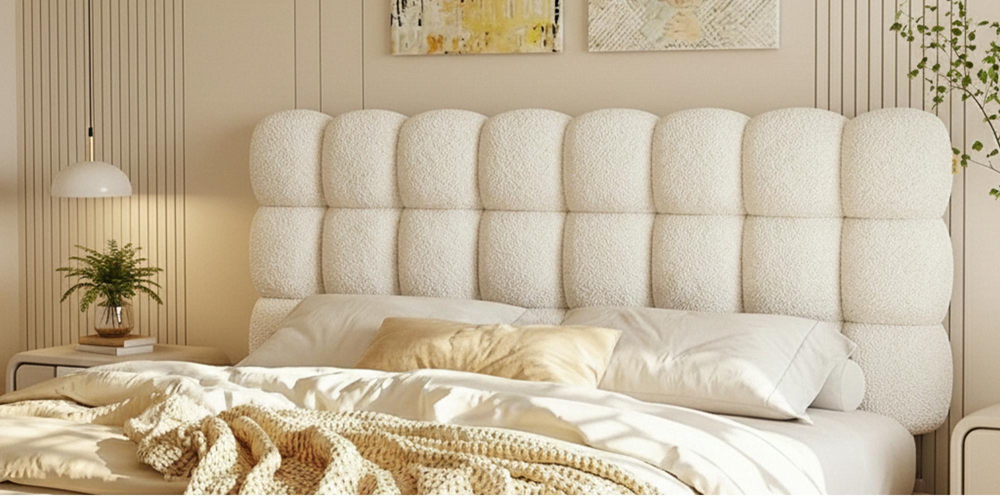 Pinmoco Upholstered Headboard with Adjustable Height, Memory Foam Cloud-Shaped Ergonomic Design【Headboard Only】 Pinmoco Upholstered Headboard with Adjustable Height, Memory Foam Cloud-Shaped Ergonomic Design【Headboard Only】