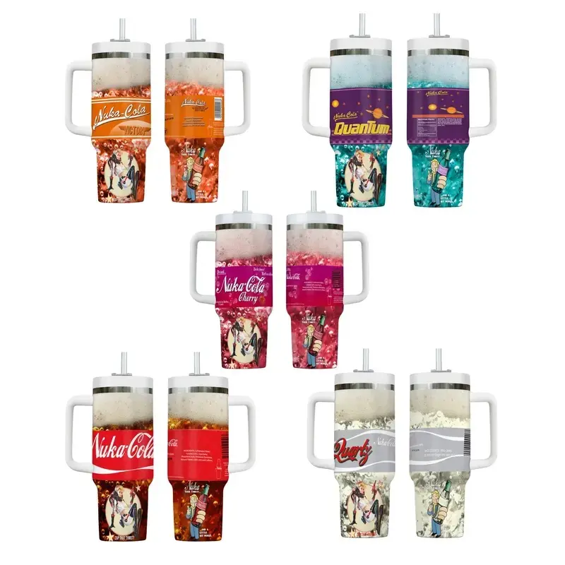 Nukaa Drink Tumbler 40oz, Fallout Nuka Cola Cup, Retro Game Aesthetic Mug, Gamer Gift Idea