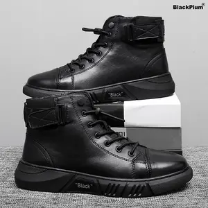 2025Men'sStreetwearHigh-TopBoots|PremiumFull-GrainLeather&AdjustableZipper|UrbanFashion&All-DayComfortBoyWalkingShoes(Sports&Outdoor)