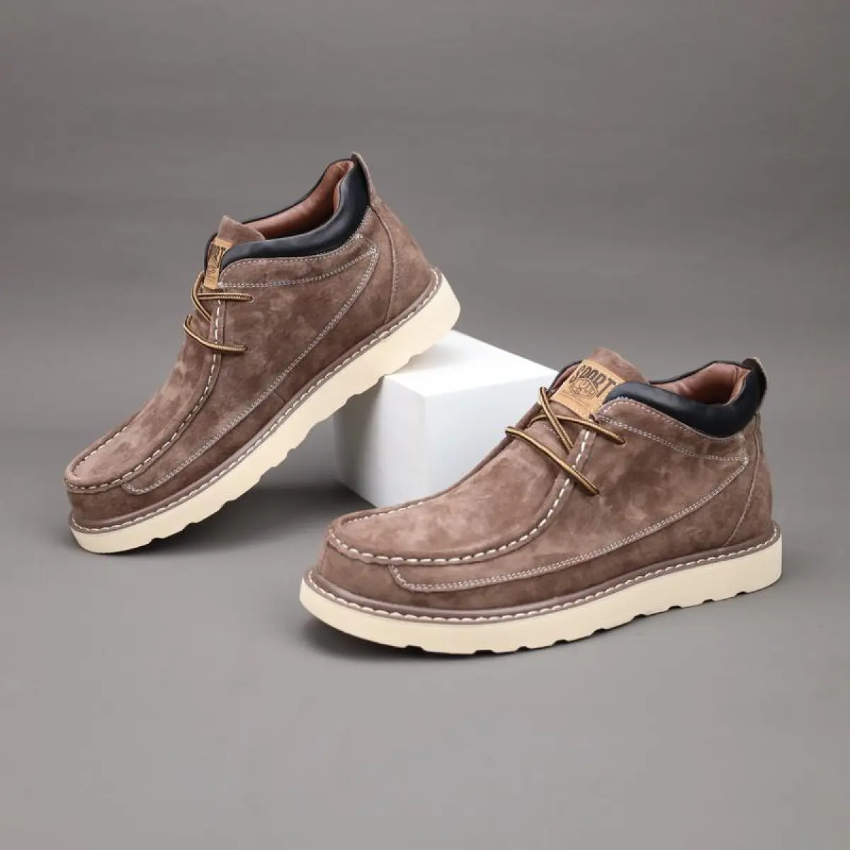 Men's Fashion Oxford Derby  with Second Layer Cowhide Faux Leather Upper & Synthetic Suede Lining for All Seasons Versatile for Daily Wear Parties & Street Style Walking Casual Shoes wing terrain  outdoor footwear botas masculinas soft  composite  boots