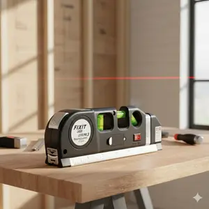Professional Laser Level & Tape Measure, Self Levelling Laser, High Precision Self-Leveling Alignment Tool for Tile Installation, Portable Distance Measurer, Laser Line Marker for Home Renovation, Laser Level with Metric/Imperial Scale
