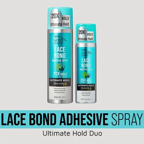 KISS Colors & Care Lace Bond Adhesive Spray Ultimate Hold Duo Bundle