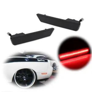 2pcs Red Rear Side Marker Lamps LED Lights For 2008 2009 2010 2011 2012 2013 2014 Dodge Challenger/11-14 Charger, Replace OEM # 68039504AA 68039505AA