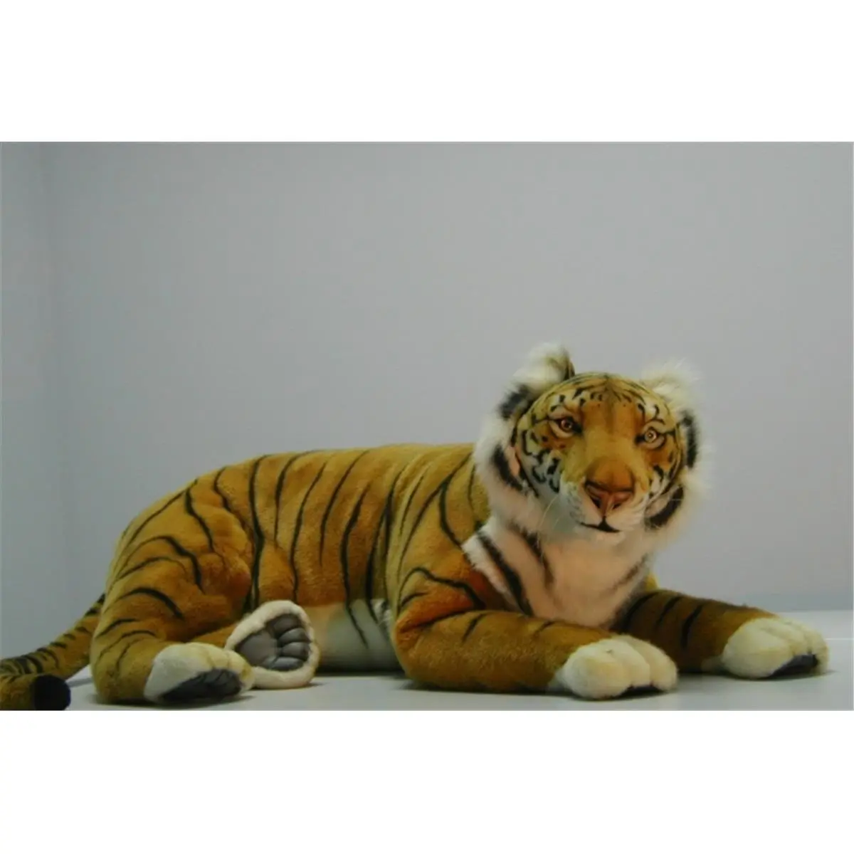 212 MAIN Giant Plush Fur Bengal Tiger Stuffed Animal - 40 in. L Hansa Design Realistic Cat Toy, Soft Feline Plushie Love Play Accessory for Cats