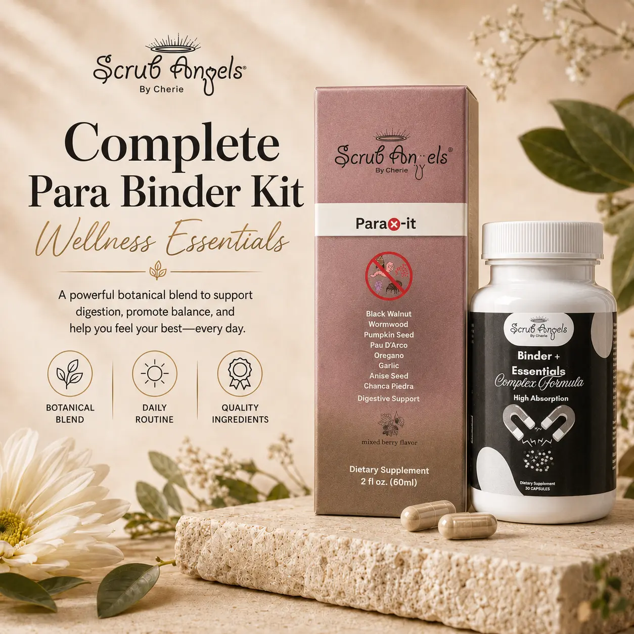Complete Para Binder Kit With Garcinia Wormwood for Digestive Support