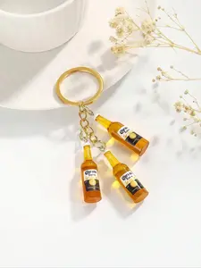 Mini  Bottle Design Keychain, Cute Key Accessories for Gifts, Fashion Accessories for Daily Use, Fashionable Alloy Keychain