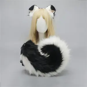 12 Styles 2Pcs/set Furry Anime Dog Ear Headband Tail Cartoon Comic-Con Cosplay Costume Accessories Plush Animal Ears Tail
