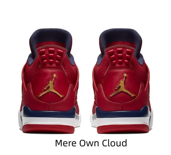 Red Tumbled Leather High-Top Basketball Sneaker with Navy Accents