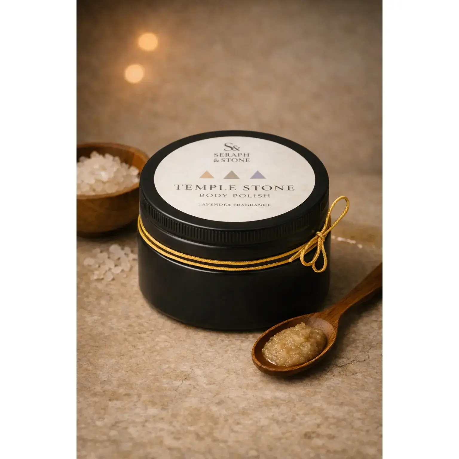 Temple Stone Body Polish | Natural Brown Sugar Scrub for Smooth, Glowing Skin | Lavender Exfoliating Body Scrub