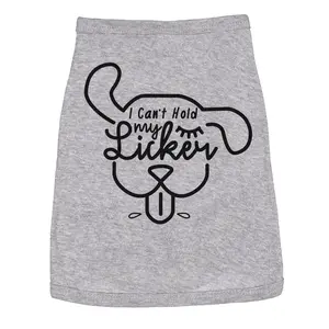 Dog Shirt I Cant Hold My Licker Cute Tee for Family Pet Funny Dog Puppy TShirt Grey