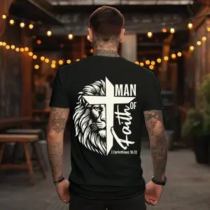 Short Sleeve  T-Shirt Blessed Is The Man Christian Men Shirt Christian Mens Shirt Bible Verse Shirt Scripture Shirt Gospel Shirt Christian Merch Cross Jesus