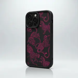 Bold Magenta Leaping Leopard Pattern Phone Case for iPhone17/17PROMAX/17PRO/16/15/14/13/12/GALAXYS21/S22/S23/S24 Celestial Eye Layered Phone Case shock absorber Cool trend BOBOJT1622007