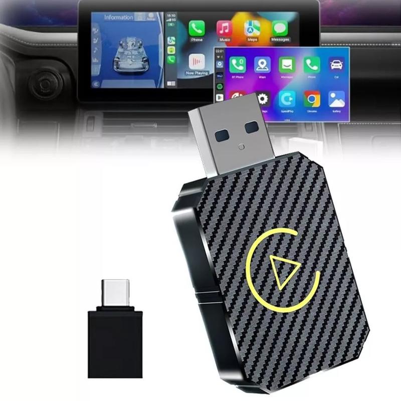 2 in 1 Wireless Apple CarPlay Adapter, for both Apple and Android,converts wired to wireless, suitable for factory wired CarPlay cars from 2016+ Vehicle Auto Automotive Steering Wheel