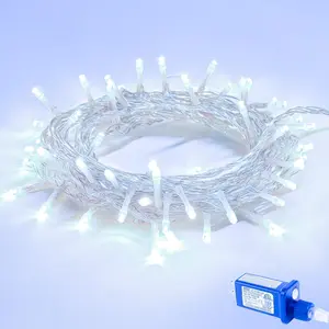 400LED 120F White LED Christmas Tree String Lights Outdoor  Twinkle Lights for Bedroom with 8 Modes Memory Function & Timer Plug in Xmas for House Holiday Indoor Decorations