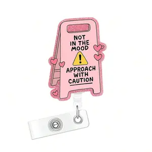 Acrylic Glitter Badge Roll, Extensible Badge Clip, Nurse Badge Reel, Suitable for Nurses Doctors Students Workers Volunteers, Perfect Gift for Valentine's Day Christmas New Year