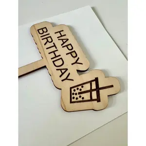 Boba Time “Happy Birthday” Cake Topper - Ready to Ship