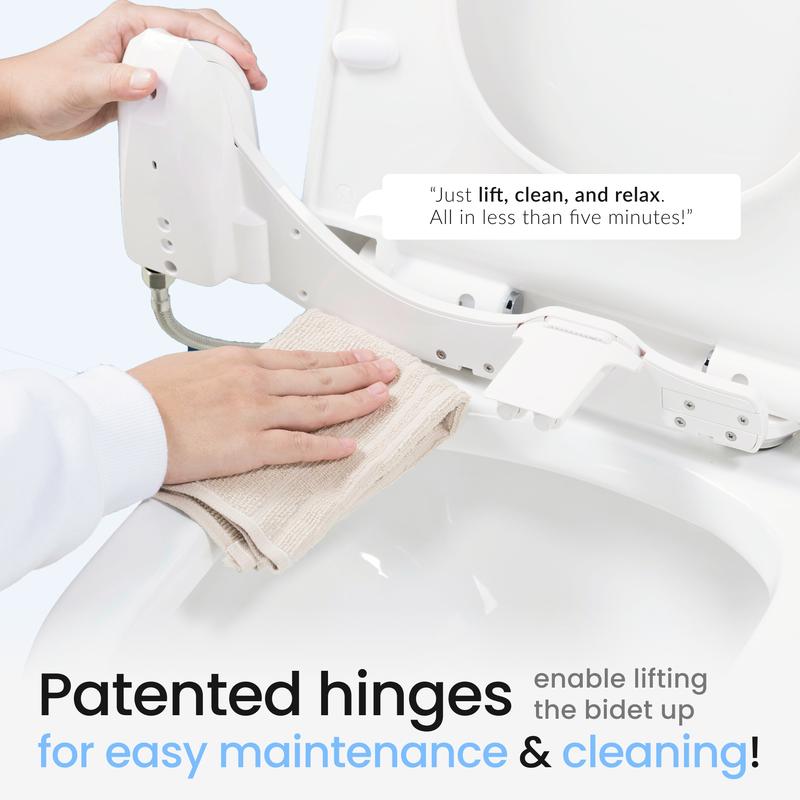 LUXE Bidet NEO 120 Plus - Rear Wash Only, Bidet Attachment for Toilet Seat, Easy Slide-in Install, Patented 360° Self-Clean, and Flip Feature