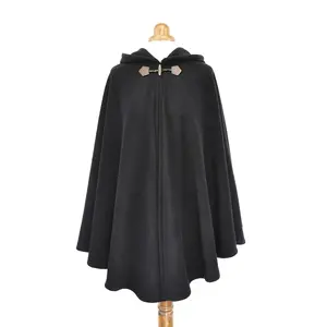 Plus Size, One Size Fits All Tassel Fashion Pullover Hooded Shawl in Solid Black, Christmas Eve, Christmas Gift, Mother