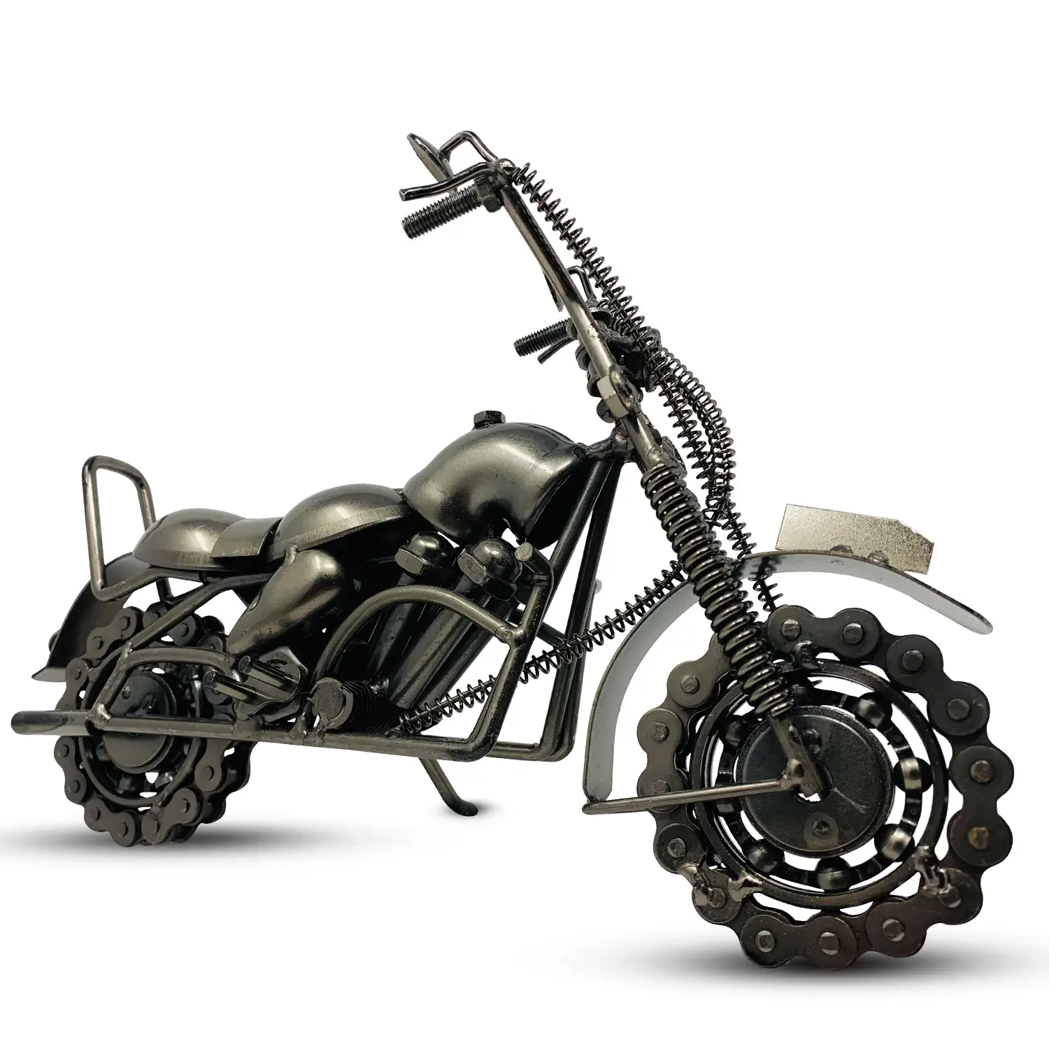 El Hefe Chrome Scrap Metal Motorcycle | Unique Handmade Biker Gift
