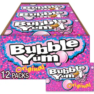 BUBBLE YUM Original Flavor Chewy, Bubble Gum Packs, 2.82 oz (12 Count)