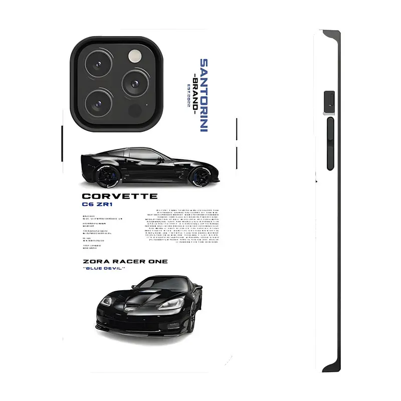 Corvette C6 ZR1 Dark Protective Smartphone Casing & Cover - Car-Themed Accessory for iPhone 17/16/15/14/13/12/11 Pro Max/Plus, Samsung Galaxy S23FE/22/23/24/25 with Device Protection, Cellphone, All Listed Models