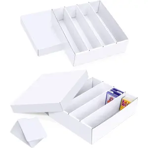 Trading Card Storage Box, 3200 Count Cardboard Storage Box with Divider for Sports, Tcg, Mtg Card(2 Pack)