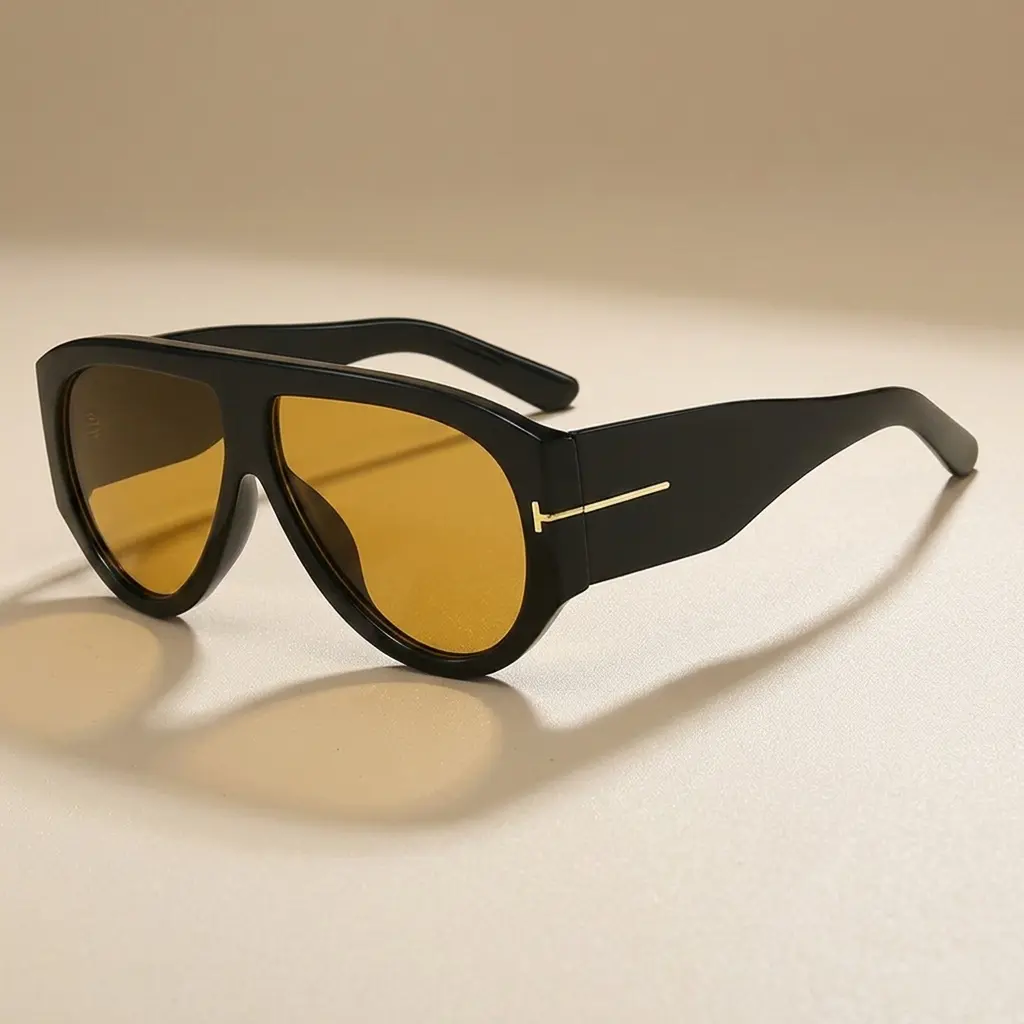 Retro Oversized Aviator Sunglasses for Women Men 70s Style UV400 Protection Luxury Thick Frame Fashion Shades#SummerVibes