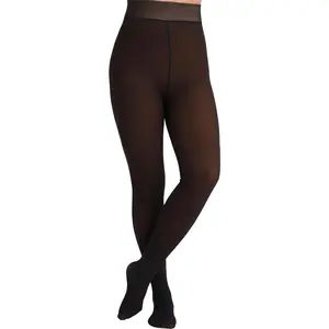 5 Skin Colors Fake Translucent Fleece Lined Tights, Winter Thermal Pantyhose for Women under Dress, medias térmicas